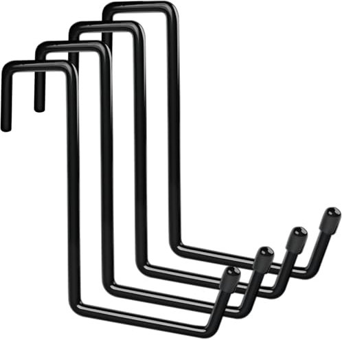 Heavy Duty Rafter Hooks, 4 Pack Garage Ladder Hanger Vinyl Coated Non Slip Metal Large S Hooks for Hanging Storage Organizing Large Tools Hose Ropes and Pool Equipment