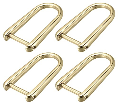 sourcing map 4Pcs Anneaux Manille Sac à main Sangle 45mm Zinc Alliage Doré | Visser Détachable D Anneau, pour Artisanat Bricolage Remplacement Pièce