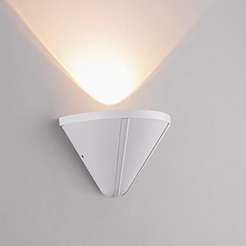 vsGotber Wall Light Sconces White Wall Lamp Living Room LED Uplighter Outdoor Cone Aluminum Wall Wash Lights Corridor Stairwell Garage 1000lm, L 18 * W 9 * H 11 cm,White Light
