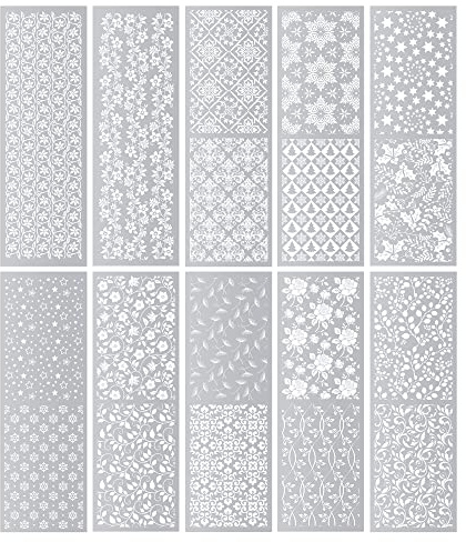 Ideen mit Herz Premium-Transfers | Rub on Sticker | Rubbel-Sticker | 10 cm x 30 cm | 10 Bogen | inkl. Tuch (Florale Bordüren & Ornamente, silber)
