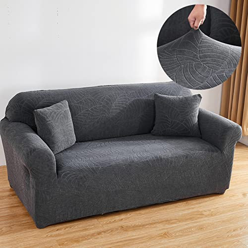 Couch überzug Wasserdicht,Stretch Sofabezug für 1 2 3 4 Sitzer mit Armlehne,Anti-Rutsch Sofa Überzug Jacquard Sofahusse Sofaüberzüge Sofa Abdeckung Schonbezug Couchbezug,GreyA-3seater:190-230cm