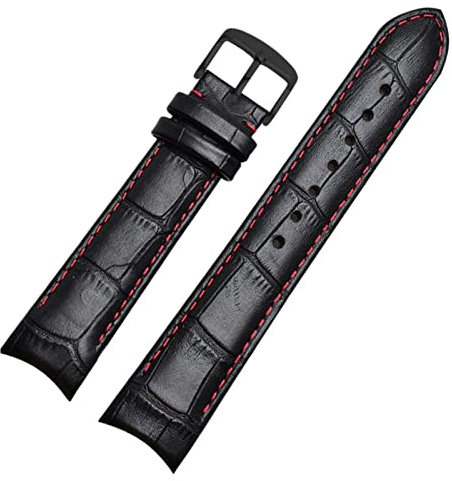 SZCURC Cinturino per orologio con estremità curva Bracciale in vera pelle 20 mm 21 mm 22 mm Cinturino di ricambio elegante e resistente, 22 mm