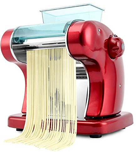 Máquina para hacer pasta Máquina para hacer pasta 220V Máquina eléctrica para prensar fideos Espagueti Comercial Cortador de masa de acero inoxidable Bolas de masa hervida Rodillo Colgador para fideo