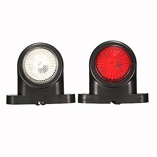Krtopo 2X Seitenmarkierungsleuchten 12 / 24V Anhänger-Seitenleuchte | Doppelseitiges weißes rotes Licht für LKW Wohnmobil Wohnwagen