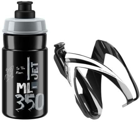 ELITE KIT CEO Flaschenhalter + Jet 350 Trinkflasche Set – BPA-frei – Verschiedene Farbkombinationen – Fahrrad Rennrad MTB – Leicht Stabil Sportflasche