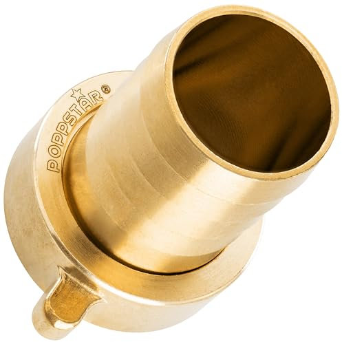 Raccordo per tubi flessibili Poppstar filetto interno 1 1/4 di pollice in ottone (incl. dado di raccordo con guarnizione piatta) su beccuccio per tubi flessibili (32 mm)