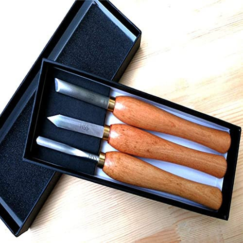 Samnuerly Holzdrehmeißel-Set, professionelles Drehmeißel-Set, Drehmeißel-Set für Holz DIY (3-teiliges Set)