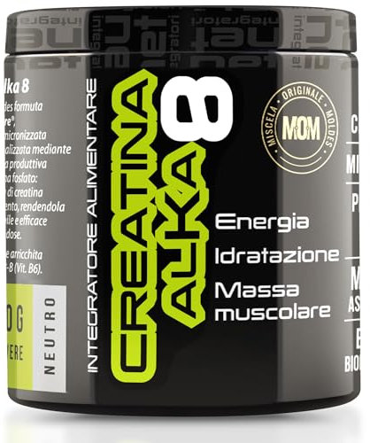 NET Integratori CREATINA ALKA 8-180g di Creatina Monoidrata Micronizzata Clonapure - Pre-Post Workout, Rapida Produzione Energetica, Contrasta Fatica e Massimizza la Crescita Muscolare
