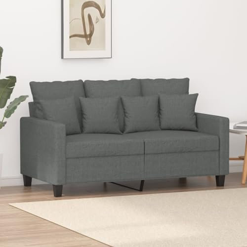 SECOLI Sofa 2er Zweisitzer - Dunkelgrau-Stoff - 120cm