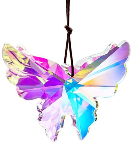 Sonnenfänger Kristall, Sonnenfänger Fenster Deko, Kolibri hängende Glas Ornamente, für Fenster Sun Catcher Hausgarten Dekoration, Auto Anhänger
