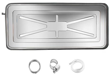 Drain Pan, Outdoor Stainless Steel Universal AC Drip Cushion Water Collecting Drainage Pan, No Leak HVAC Units Drip Tray with Drain Kit, For Window AC and Mini Split Units ( Color : 85*39cm/33*15in ,