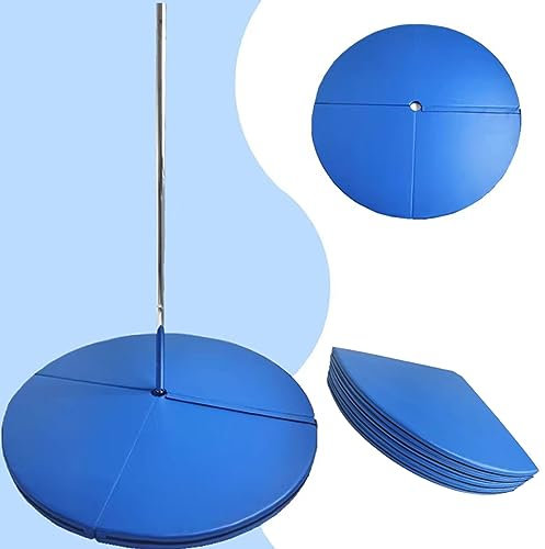 Runde Stangen-Crashmatte, Blaue Faltbare Pole-Dance-Sicherheitsmatte, Yoga-Übungsmatten, Tanzkissen für Zuhause/Studio, 3 cm/5 cm/10 cm dick