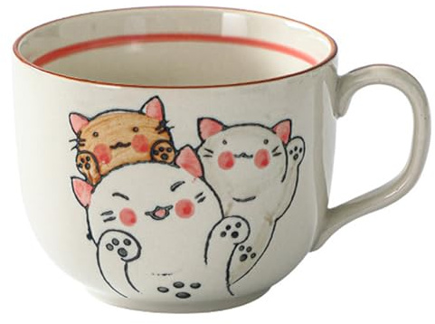 Grande tasse à café, tasse pour chat, grande tasse, tasse de 16 oz, tasse en faïence, bols à céréales avec anse, tasses à cappuccino, tasses à céréales, tasse à café en porcelaine