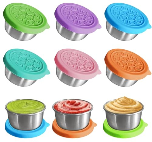 Contenitore per insalata, 6 pezzi in acciaio inox, da 50 ml, mini contenitore per spezie e alimenti