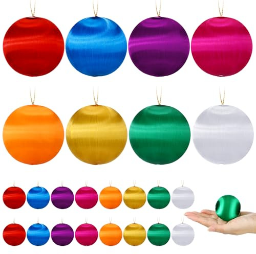 Syhood 24 Pcs Christmas Satin Silk Balls Ornament, 2.2 Inch, Multicolor