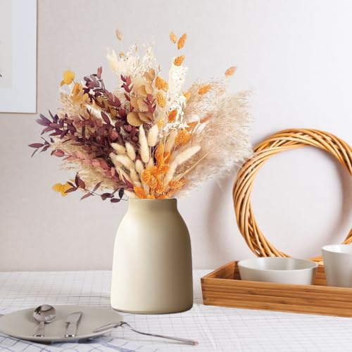 JOYWU Fall Dried Pampas Grass Decor,95 Pcs 43cm Tall Fluffy Dried Flower Bouquets,Dried Pampas Bouquet,Thanksgiving Table Bouquets,Wedding Boho Flowers,Thanksgiving Table Centerpiece,Fall Decor