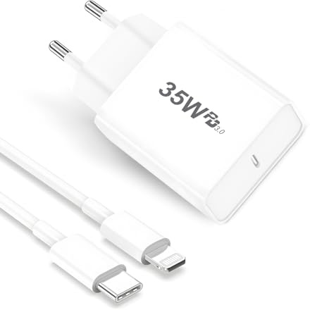 Chargeur USB C,Chargeurs Rapide Phone 35W with 2M Cable Prise Mural Secteur Adaptateur Alimentation PD 3.0 pour iPhone 14 13 12 11 XS Pro Max SE
