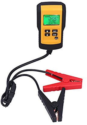 Batterietester, Batterietester 12V Kfz-Lichtmaschinentester mit LCD-Bildschirm Tragbarer Autobatterieanalysator, Clip-Batterieprüfer, Elektrischer Batterietester, Hohe Genauigkeit