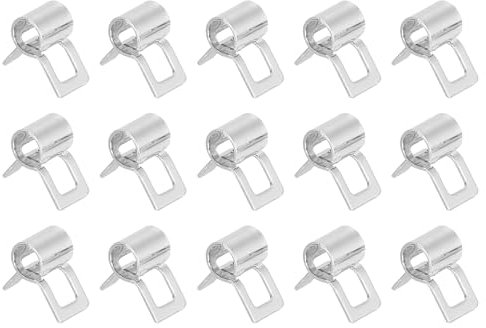 QUARKZMAN 15Pz Fascetta a Molla per Tubo Flessibile Carburante/Silicone per Vuoto, 4mm Clip a Molla per Tubo Flessibile ad Aria a Bassa Pressione per Tubo Olio Acqua, Nichelato