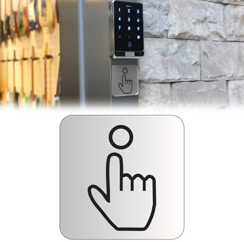 Wjelet Please Ring The Bell Sign, 6×6cm Acrylic Doorbell Sticker, Waterproof & Sun Protection, Easy Install with Self-adhesive Backing,for Home, School, Office, Front Door Wall Plaque(Silver)