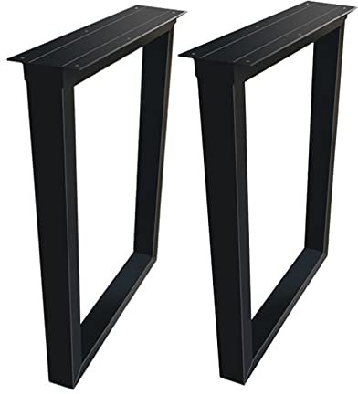 Furniture Legs，Set of 2 Heavy Duty Metal Furniture Legs for Industrial Rustic Dining Table Coffee Table Computer Desk Lacquer Black Color