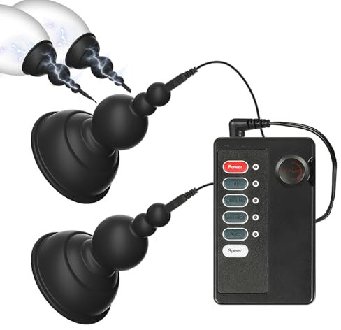 Kutocesy Pinces Teton Sexuelles à Aspiration Puissante avec Hôte à Impulsions, Suceurs pour Mamelon Réglables, Aspire Teton, Dispositif de Stimulation Sexuelle, Pinces BDSM pour Jeux Érotiques