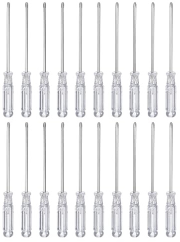 sourcing map Lot de 20 mini tournevis cruciformes PH1 #1 de 12,2 cm de long en acier au carbone avec poignée ergonomique pour réparation de bricolage, blanc