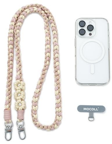 MOCOLL Cordino per Cellulare*1, 128cm laccio per cellulare, Regolabile e Rimovibile Cordino Tracolla per Telefono,laccetto per cellulare compatibile con degli smartphone,bracelet strap,cachi