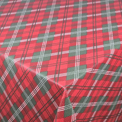 Wachstuch Wachstischdecke Tischdecke Karo Diamant Rot Quadratisch 120 x 120 cm abwischbar