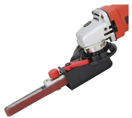 Amoladora angular, lijadora de banda, mini lijadora, adaptador de banda de lijado, máquina rectificadora, lijadora de banda con cabezal de banda for 115 mm (4,5) y 125 mm (5) Para bricolaje(10mm Bel