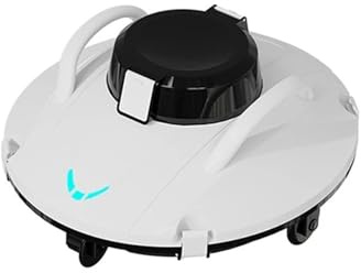BASSFLY Robot aspirateur for Piscine, Nettoyeur de Piscine électrique sans Fil et Rechargeable Accessoires de Piscine(Blanc)