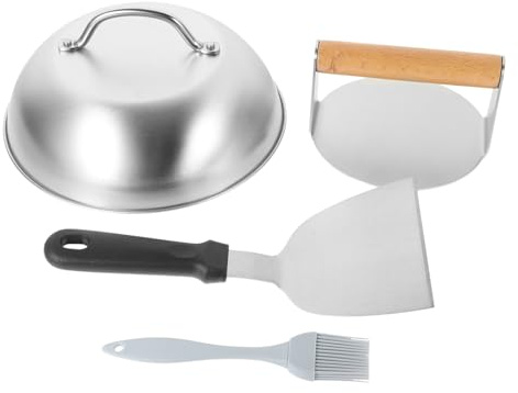 FIXOSHEE Presse Hamburger INOX avec Manche Outil de Cuisine Antiadhésif pour Former des Steaks Hachés pour Barbecue et Cuisine Maison