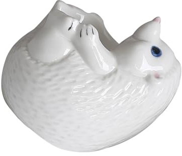 Psdndeww Petit déjeuner pour enfants Coquetier Céramique Hérisson Statue Animal Forme Animal Sûr Lave-vaisselle Non toxique Cuisine Essentielle Céramique Porte-œufs avec design de dessin animé