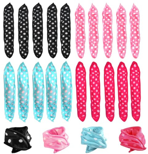IGXX 20 Papilotten Lockenwickler, Weiche Schaumstoff Wickler Zum Schlafen | 20 Stück Papilotten für kurze, mittlere & lange Haare; flexibel mit Drahtkern; Lockenwickler über Nacht für große Locken.