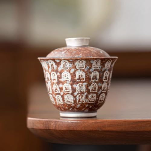 LEEDJUINE Ceramics Gaiwan - Juego de té de porcelana estilo chino, 100 ml, 96.4 g