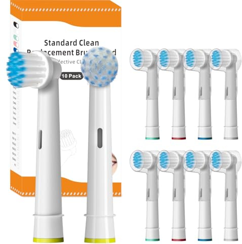 Aovgalior 10 Bürstenköpfe Geeignet für Braun Oral-B Pro Vitality Genius Triumph Trizone elektrische Zahnbürsten kompatibel mit Originalen Oral-B Ersatzbürstenköpfen Empfindlich Weich Weiß