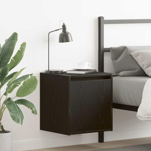QZZCED Wandschwebender Nachttisch mit aufklappbarer Tür, Aufbewahrungsregal für Schlafzimmer, aus technischem Holz, feuchtigkeitsbeständig und verformbar, ideal