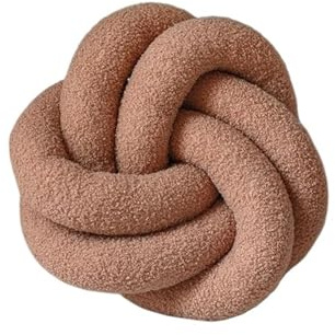 XIUsheUA Cuscino annodato a mano Cuscino rotondo in lana di agnello intrecciata a mano, cuscino for schienale del divano, decorazione for la casa, accogliente, for soggiorno e camera da letto(Khaki)