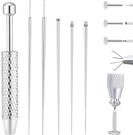 MBSIVSA 16G 18G Ear Piercing Taper Piercing, Presa a Sfera, Accessori per ‌perforazione a Orecchio e Naso Labret, Threadless ‌Puntura Kit Orecchio Naso Labbro Pancia