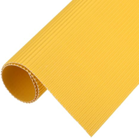 QUARKZMAN Hojas De Cartón Corrugado 5 Unidades 12 Pulgadas X 8 Pulgadas X 1/16 Pulgadas Cartón Amarillo Brillante Para Manualidades DIY