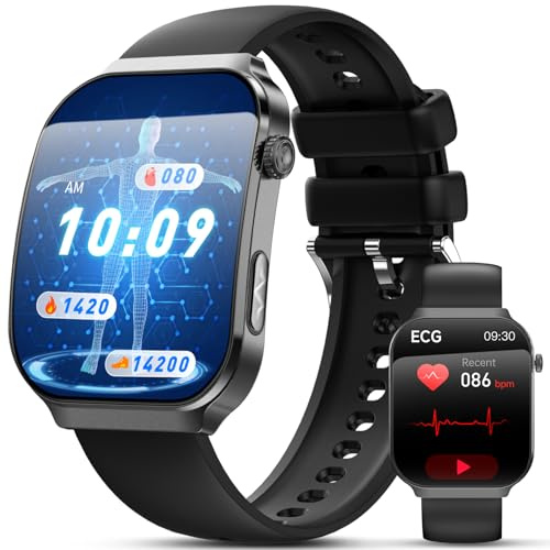 Lgnitek 2026 Nuovo Smartwatch con ECG, 2.2” Curvo Orologio 24H Pressione Sanguigna/HRV/ SpO2/Frequenza Cardiaca/Sonno per Uomo Fitness Tracker,IP68 iOS Android
