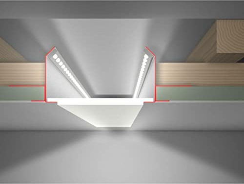 2m LED Trockenbauprofil ADD für Voutenbeleuchtung 80mm Sichtschenkel Stahl Zinkblech