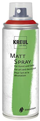KREUL 76315 - Farbspray dunkelrot, 200 ml, klassisch matte Sprühfarbe auf Wasserbasis hochpigmentiert und wasserfest styropofest für Innen und Außen