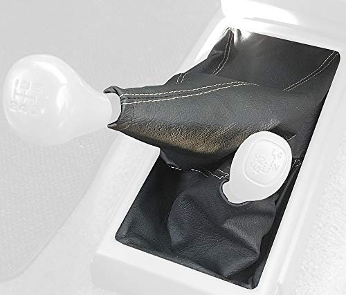 RedlineGoods Schaltsack Manschette (4WD) kompatibel mit Toyota Tacoma 1995-04. Maßgeschneidert - Nicht universell. Echtes Top Qualitat Italienisches Alcantara. Schwarz mit Blauem Faden