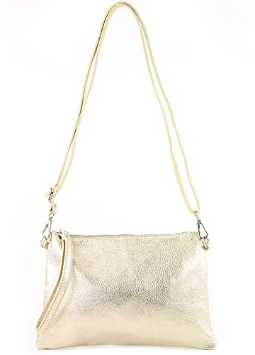 modamoda de T186 Damen Leder Clutch Umhängetasche, handmade in Italy