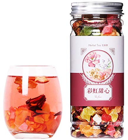 Tisana cinese Frutta Frutta Tè Rosa Tè in scatola Crisantemo di seta dorato In bottiglia Nuovo tè Profumato Assistenza sanitaria Fiori Tè Tè Verde Cibo Verde (200g Fruit Tea)