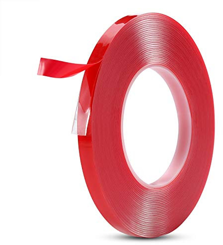 Gdrtwwh Forte nastro biadesivo acrilico impermeabile, rimovibile senza residui, forte nastro di montaggio per auto, moto, casa, montaggio fotografico (2/5 in * 33 ft)