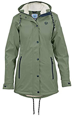 MADSea Damen Regenmantel Friesennerz mit Teddyfleece warm gefüttert Regenjacke wasserdicht