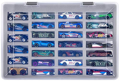 Fullcase Case Compatible with Hot Wheels Cars Gift Pack. Toy Cars Organizer Storage Container Holds Up to 27 Car. Display Carrying Holder with 4 Size of Slots (Box Only)