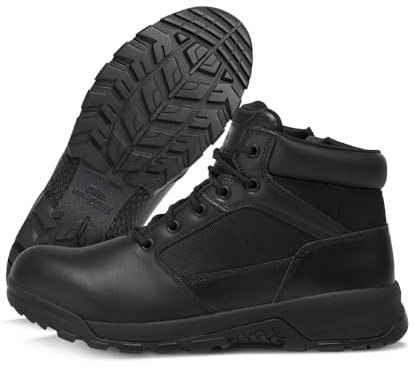 Belleville BV915Z Tactical Boot - Zip-Up Boots for Men - Slip-Resistant Tactical Shoes for Men - EVA-Cushioned Military Footwear - Zone Traction Outsole - Full-Grain Leather - Black - 10.5 Wide